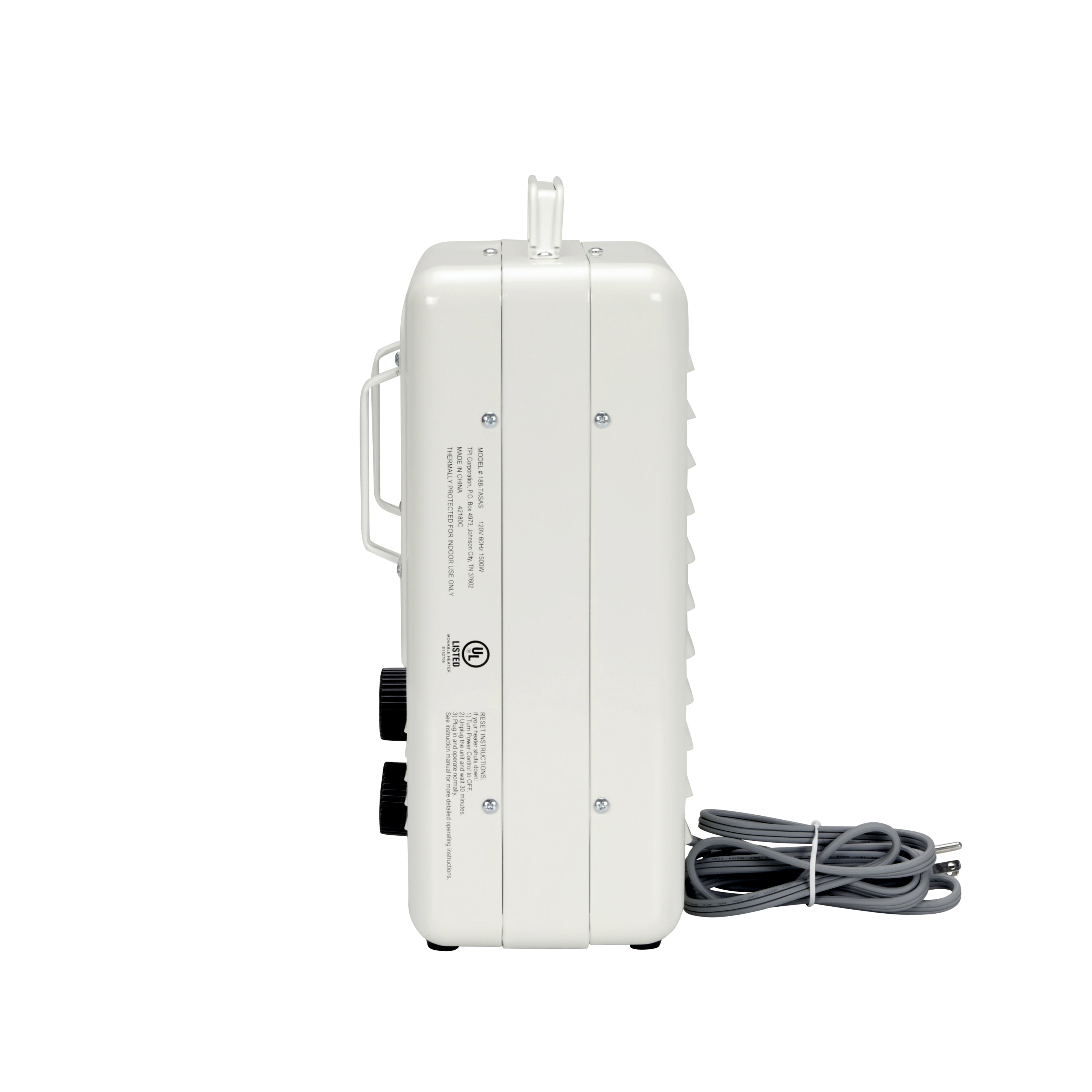 TPI 188TASAS 1500/1300W 120V Fan Forced Milkhouse Style Portable Heater