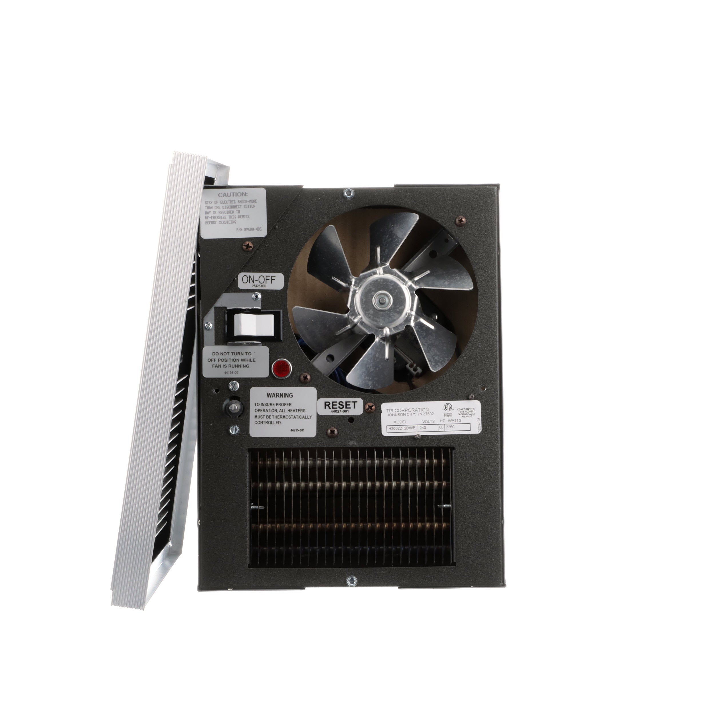 TPI H3052T2DWB 2008/240 V Selectable Wattage Commercial Fan Forced Wall Htr, DPTP stat