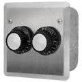 Electric Heater Switch Dual - ON/OFF 120V Flush Mount c/w S/S Wall Plate and Deep Gang Box