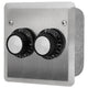 Electric Heater Switch Dual - ON/OFF 120V Flush Mount c/w S/S Wall Plate and Deep Gang Box