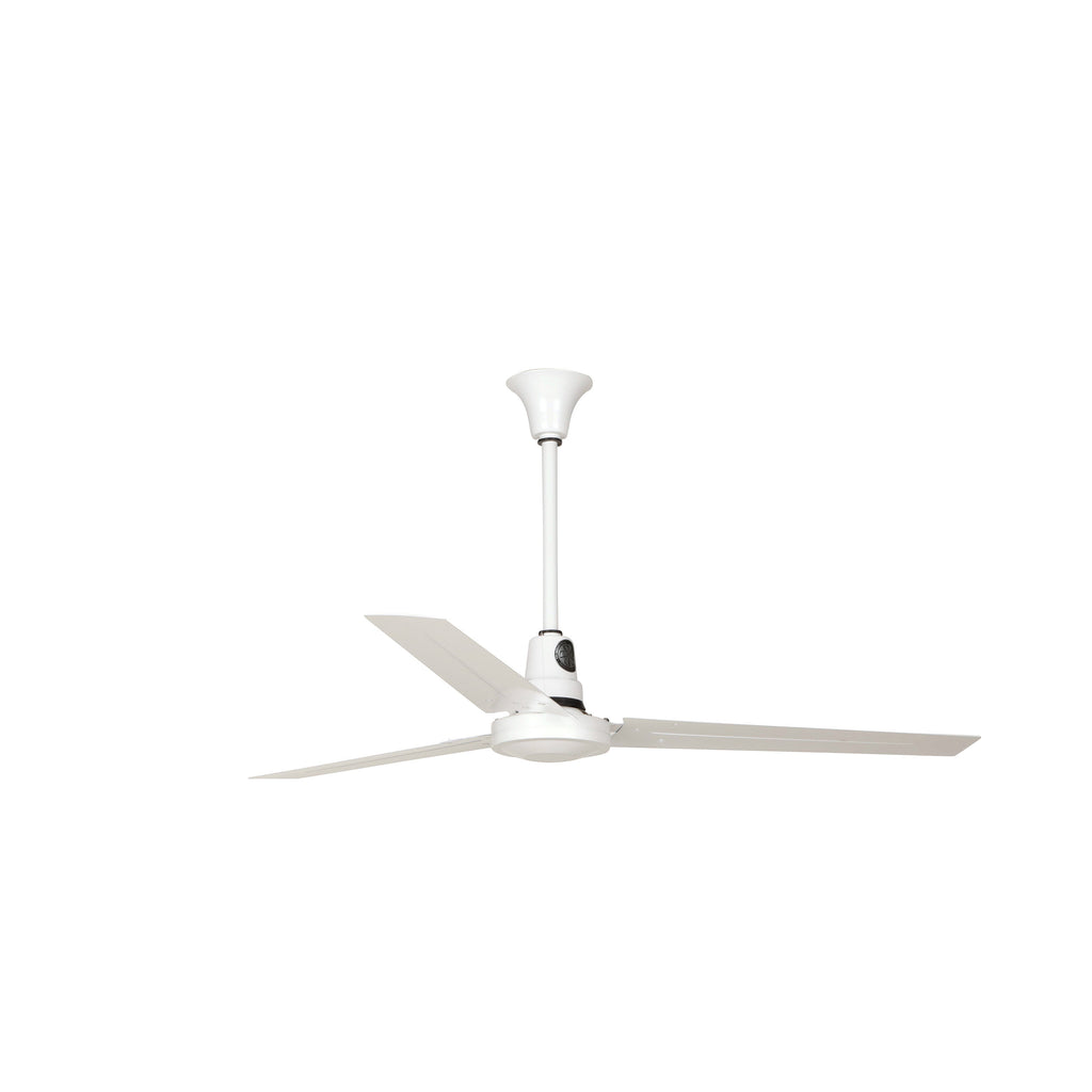 TPI E60CFCD 60" Industrial High Eff. Wet Rated Fan, White, with speed controller and cord, 24" downrod