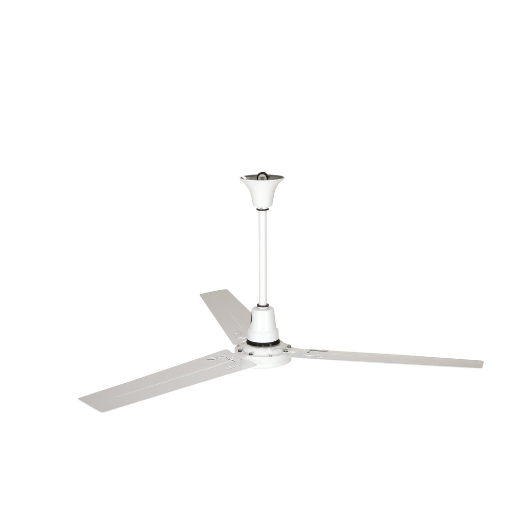 TPI E60CFCD 60" Industrial High Eff. Wet Rated Fan, White, with speed controller and cord, 24" downrod