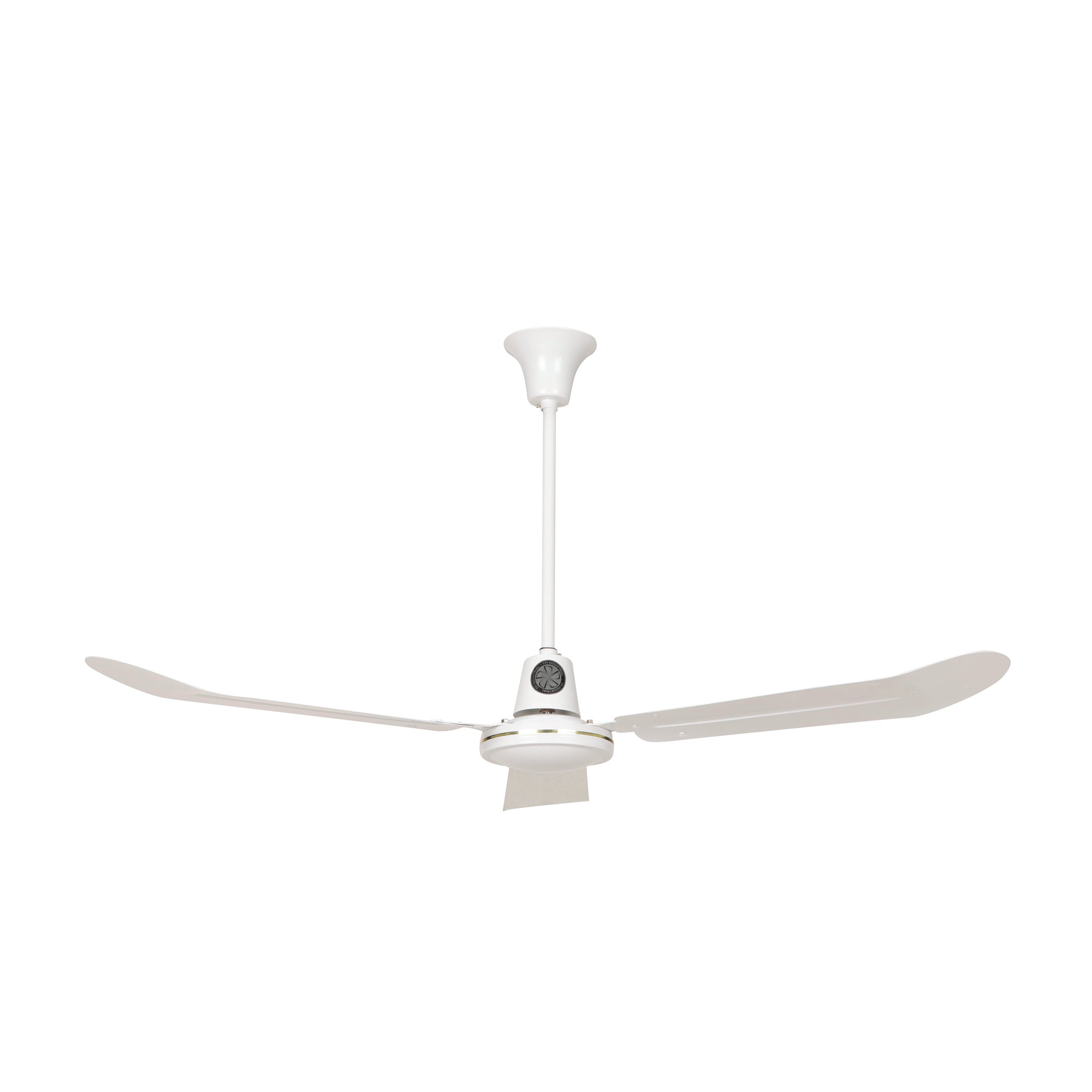 TPI E56CFD 56" Industrial High Eff. Ceiling Fan, White, with forward/reverse feature and 18" downrod