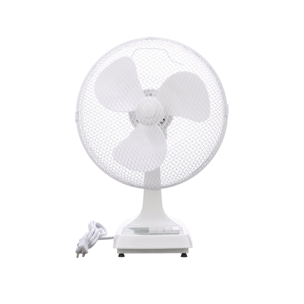 TPI ODF12 12" Oscillating Desk Fan, 3 Speed, 40" Height, White