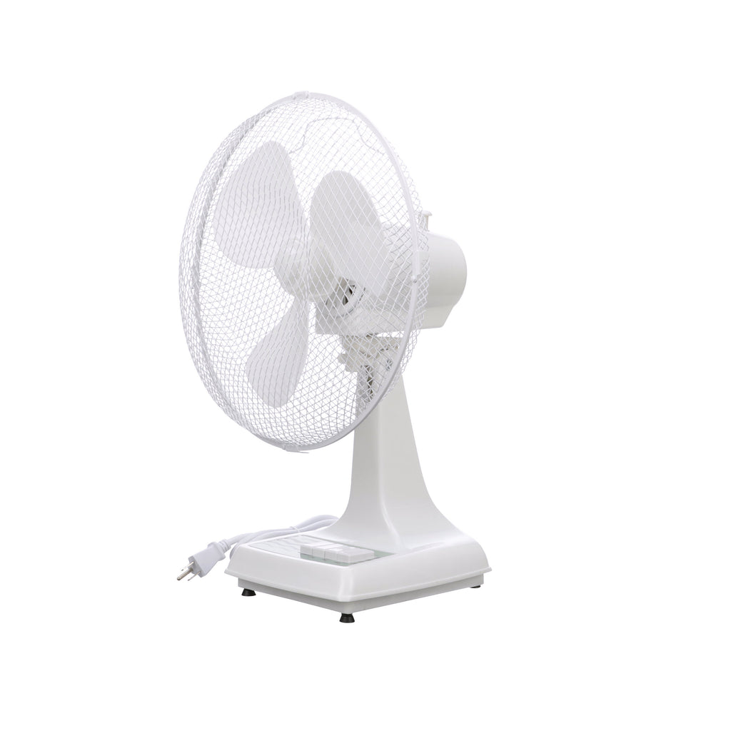 TPI ODF12 12" Oscillating Desk Fan, 3 Speed, 40" Height, White