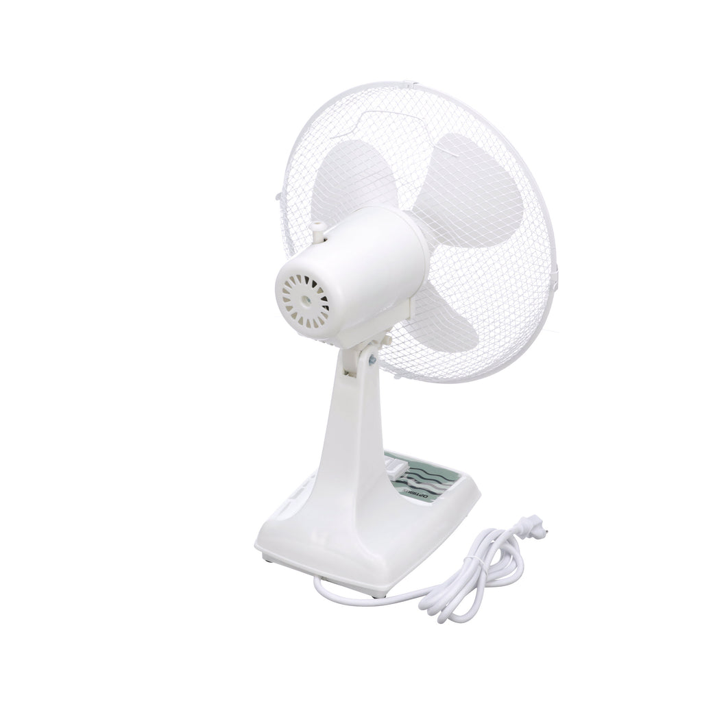 TPI ODF12 12" Oscillating Desk Fan, 3 Speed, 40" Height, White
