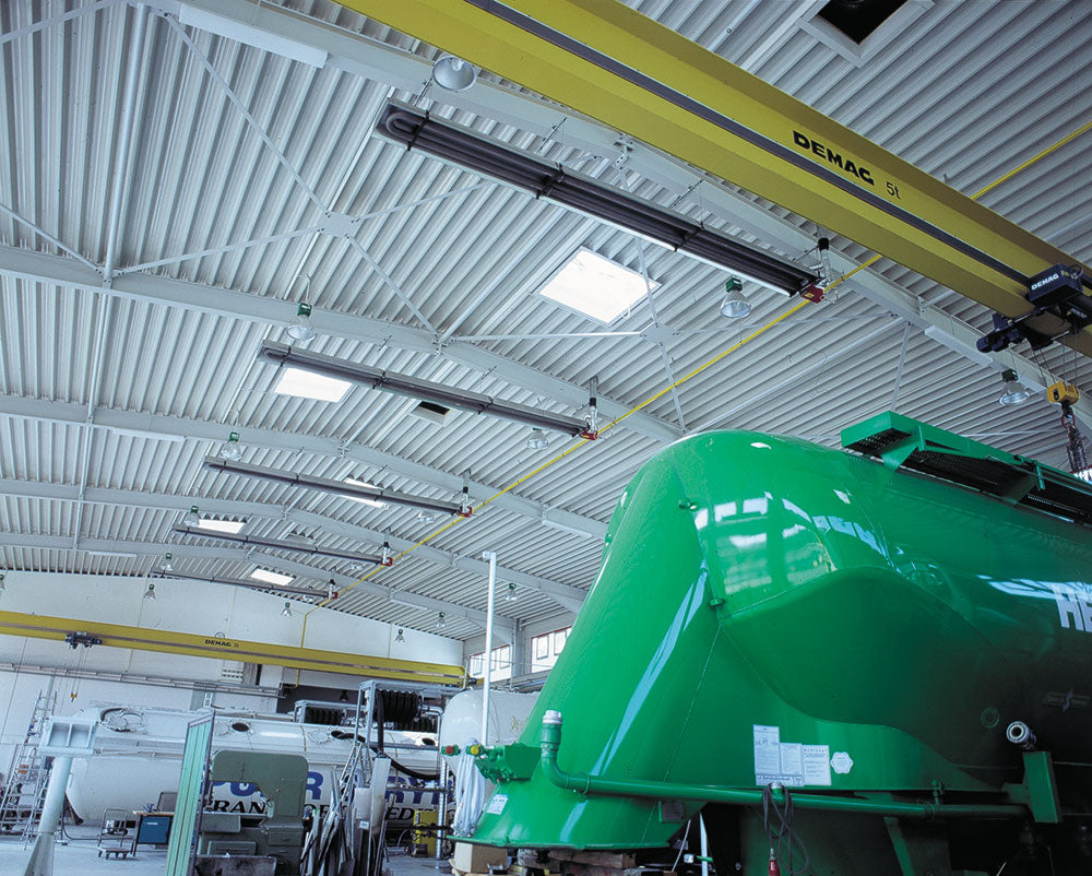 2-Stage Harsh Environ.Tube Htr: S/S Burner House + Aluminized Tube/Reflector; 130/90 MBH NG